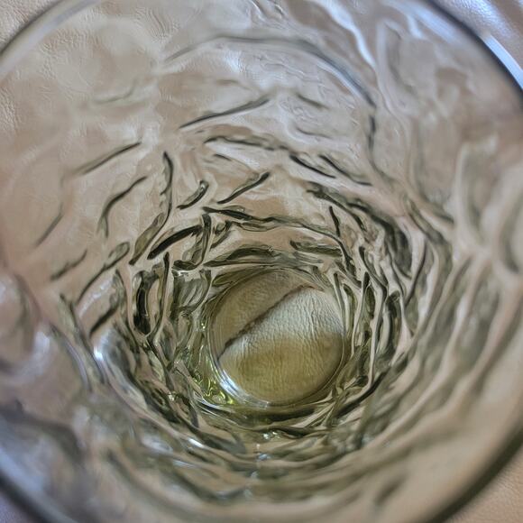 Vintage Libbey Avocado Green Crackle Pattern Juice Drinking Glasses Set of 3 - Picture 5 of 10